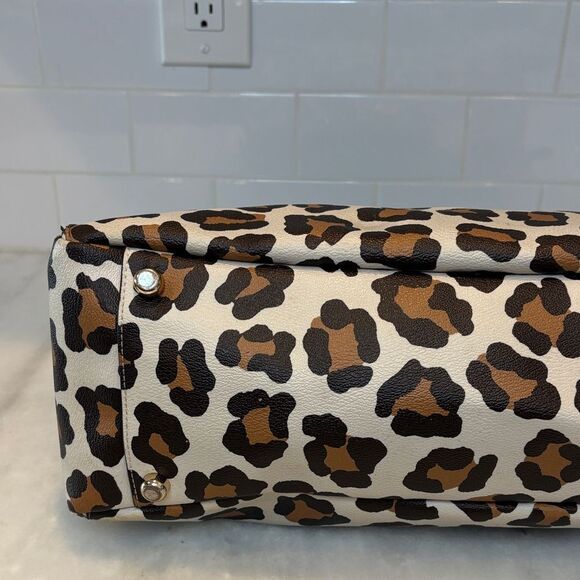 Coach Bag Purse Handbag Leather Morgan Ocelot Leopard Print Convertible Satchel - Picture 10 of 17